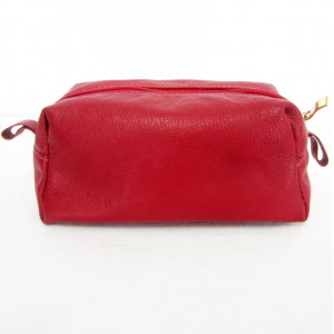 Necessaire pequena em Couro vermelho Maria Adna