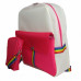 Kit Mochila e Shoulder bag de silicone rosa Maria Adna