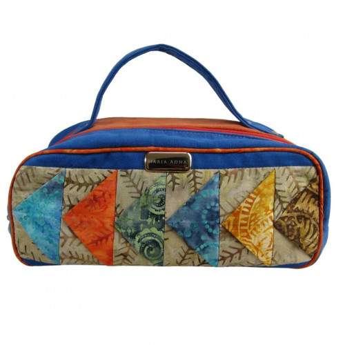 Necessaire grande em camurça patchwork Maria Adna