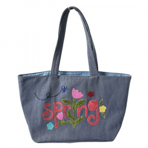 Bolsa sacola lona Jeans Primavera Maria Adna