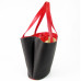 Bolsa Sacola em Material sintético preto e vermelho Maria Adna