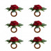 Anel Porta Guardanapo Rosas vermelhas Kit 6 Unidades Lar em Cor