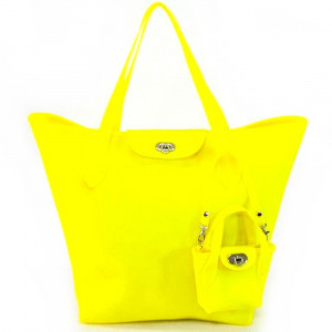 Bolsa Tiracolo/Mão em Silicone Amarelo Maria Adna